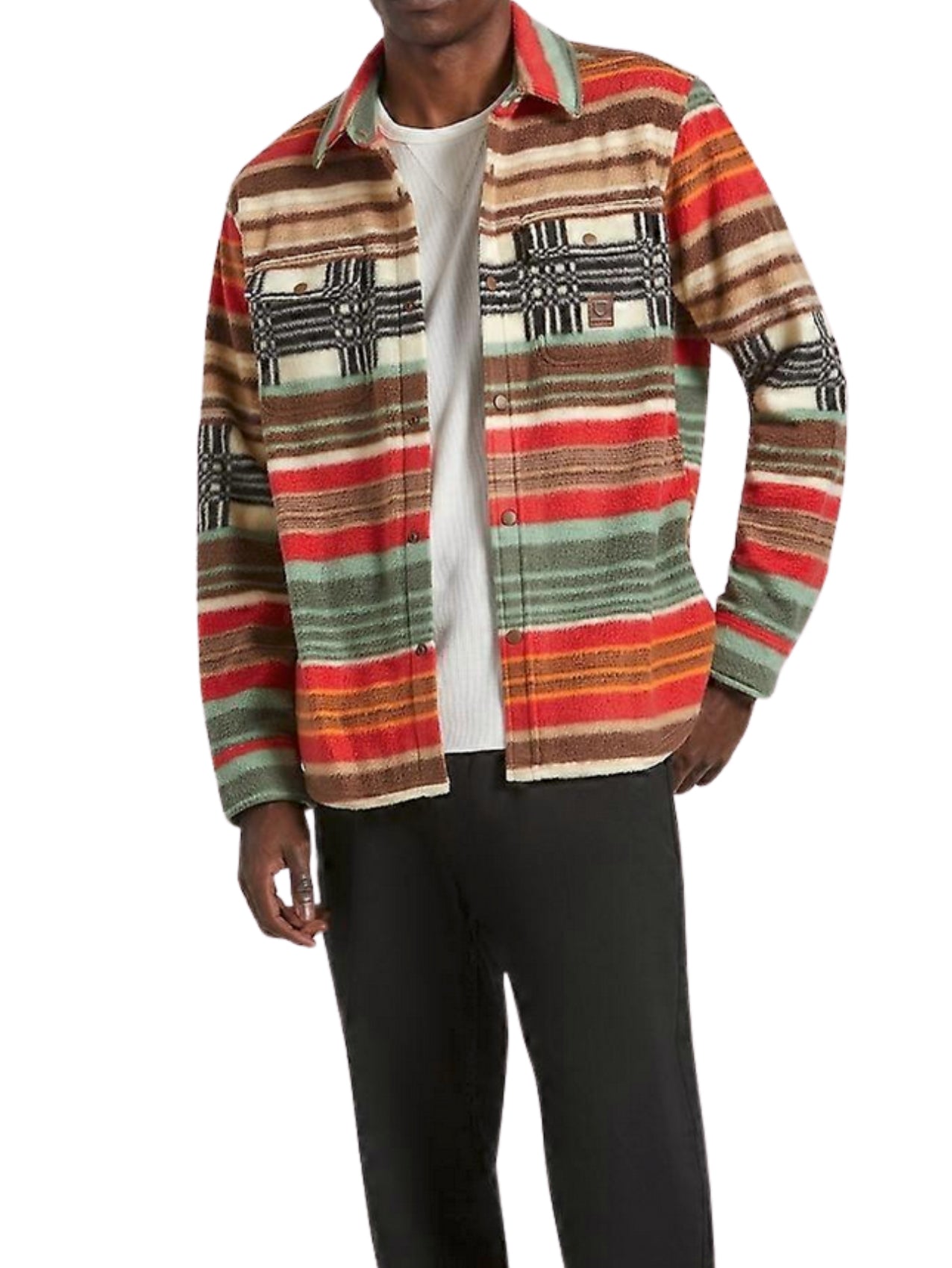 Brixton "Bowery" Arctic Stretch Fleece Multiblanket Stripe