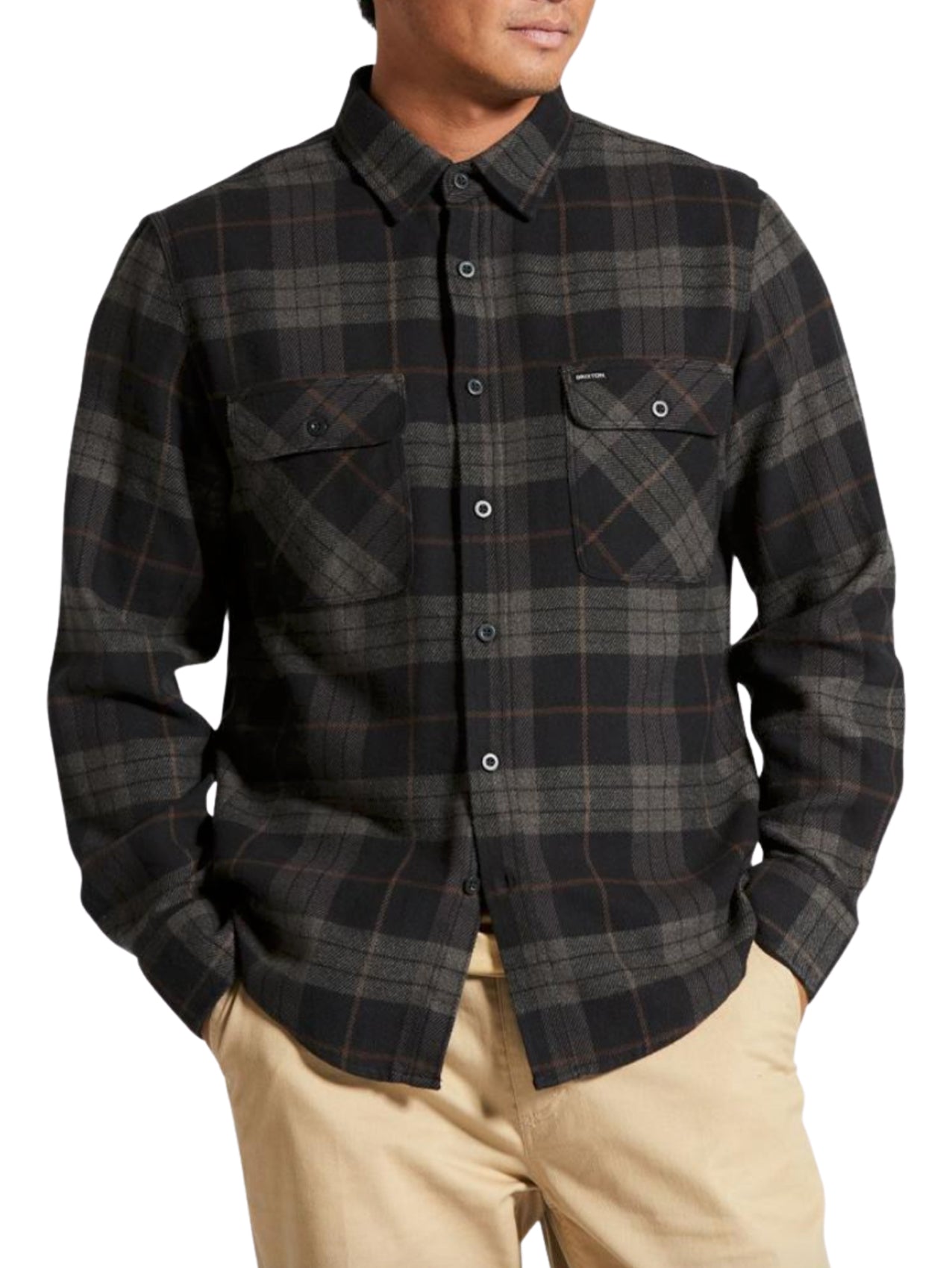 Brixton "Bowery" Flannel Black/Charcoal