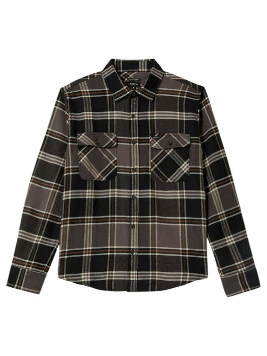 Brixton "Bowery" Flannel Black/Charcoal/Pinecone