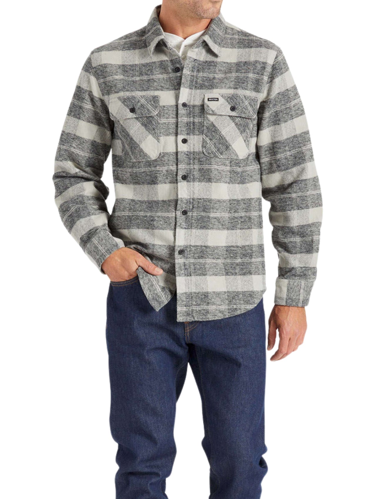 Brixton "Bowery Heavyweight" Flannel Black/Charcoal