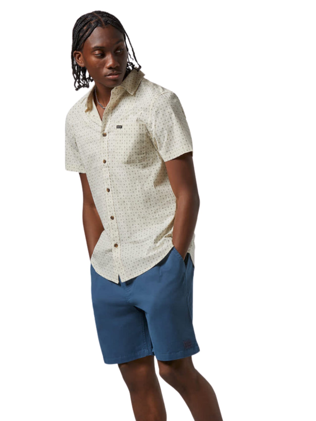 Brixton "Charter Print" Shirt Off White/Micro Floral