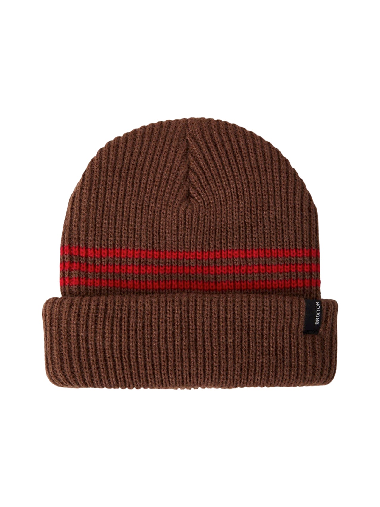 Brixton "Chunky Heist" Beanie Pinecone Brown/Chili Pepper Stripe