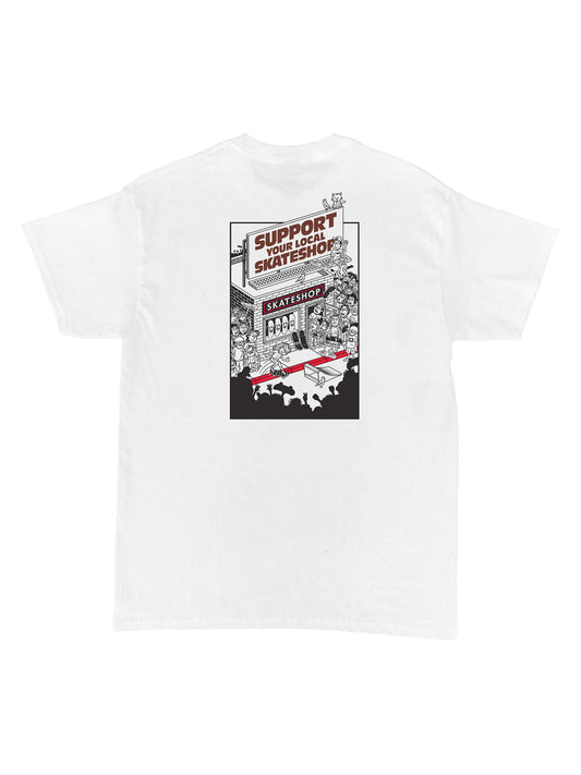 Bude T-Shirt "Skateshop Day Shop" White