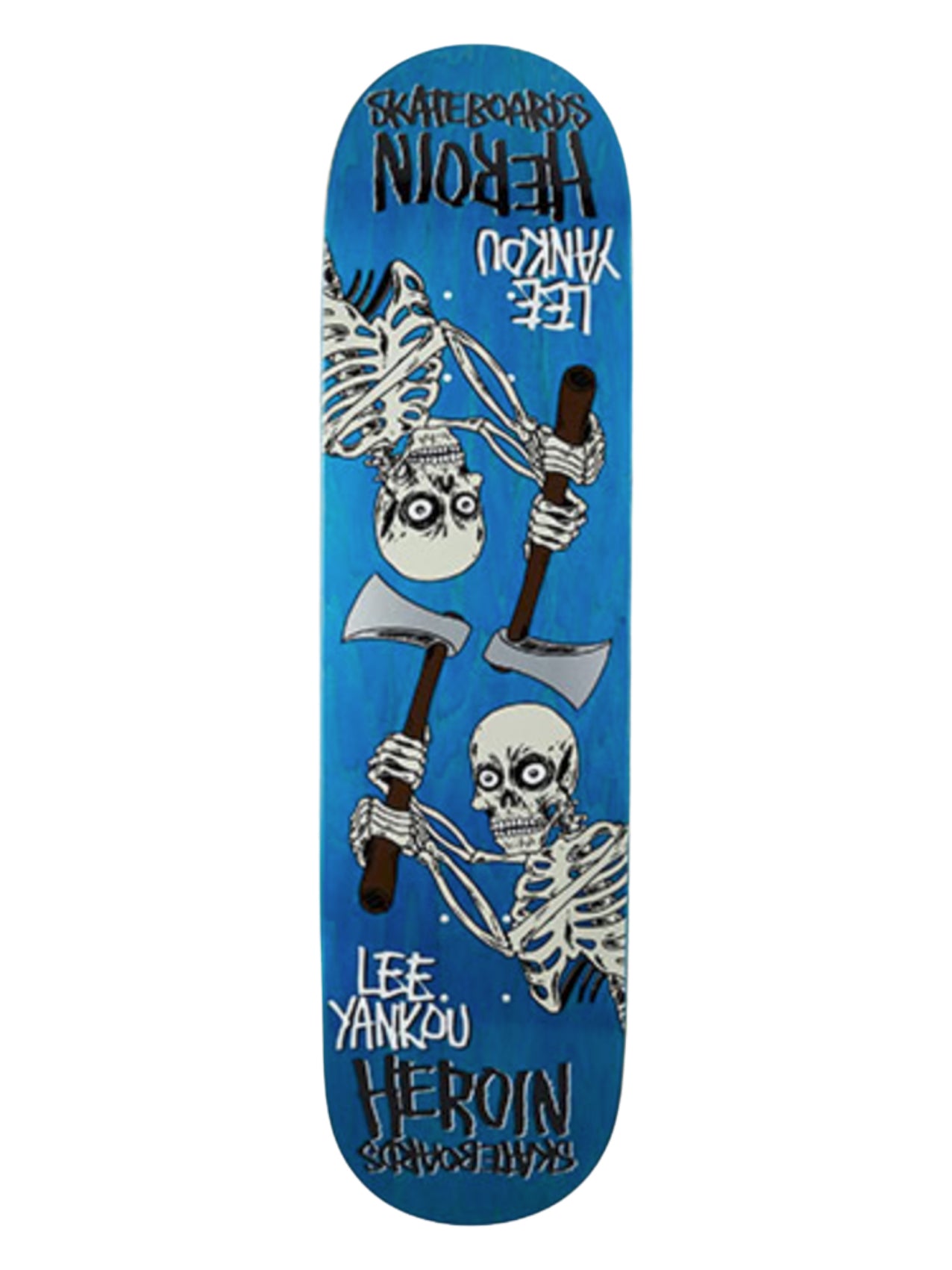 Heroin Skateboards Lee Yankou "Axe Skeletons" Symmetrical 8.25″
