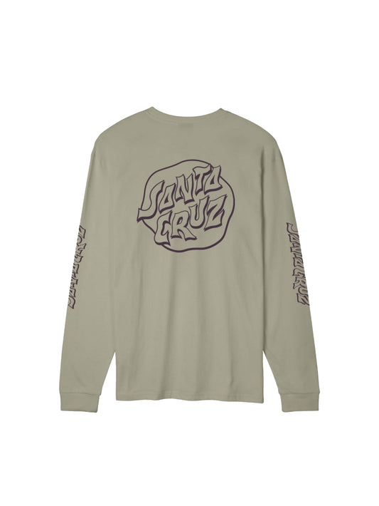 Santa Cruz "Fever Dream Mono Dot" Longsleeve Stone Grey