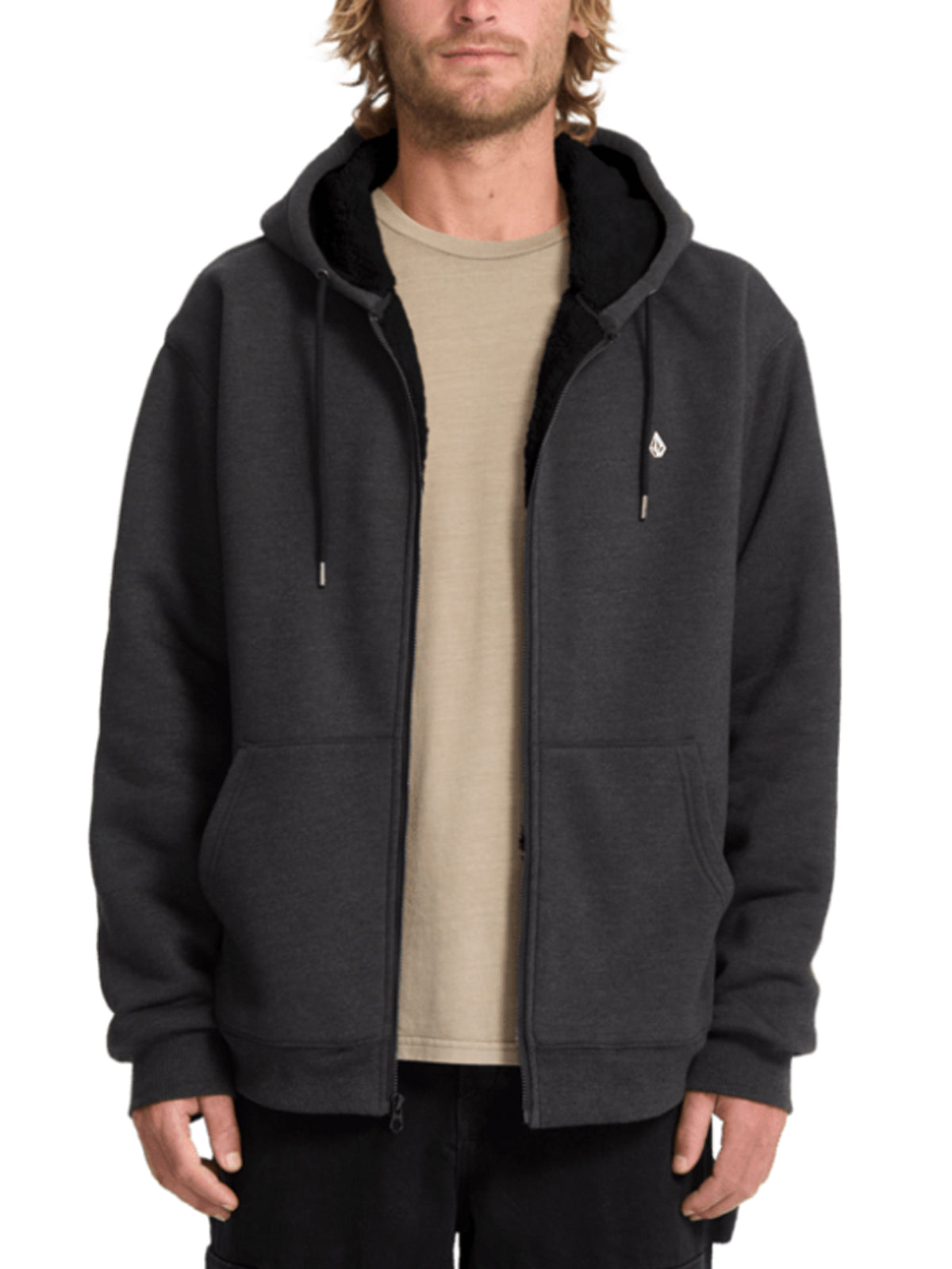 Volcom "Single Stone" Lined Zip Heather Black